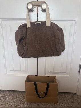Octobre Brown Duffel Bag Herringbone Bag New